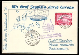 Zeppelin 1931, Ostseerundfahrt 14.5.31,Berlin-Friedrichshafen,Sieger 108 Be - Bild 1 von 2