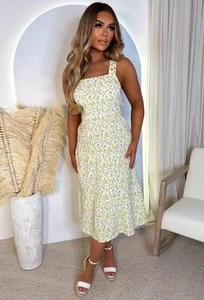 Dress size 10 blossoming flowers stretch sleeveless bow back midi - Picture 1 of 2