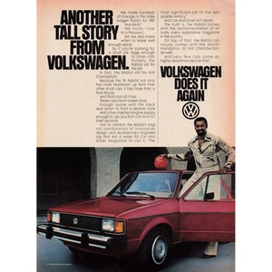 Vintage 1981 Volkswagen Rabbit Car Print Ad Wall Art Decor Poster - Picture 1 of 1