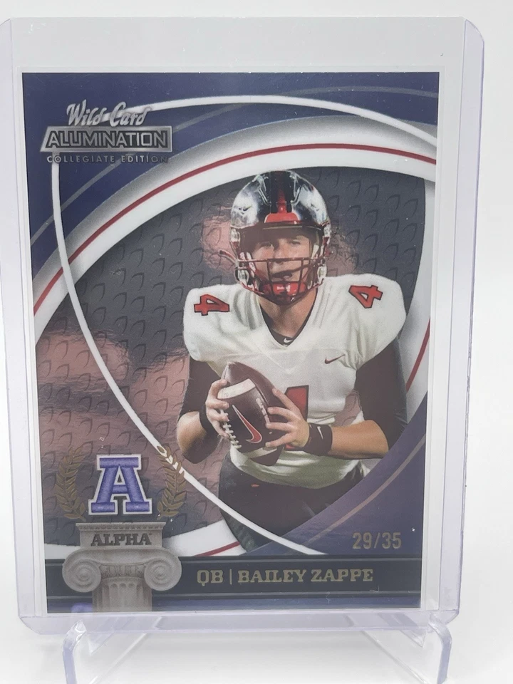 2021 Wild Card Alumination Collegiate Edition Alpha Blue /35 Bailey Zappe - Image 1 of 2