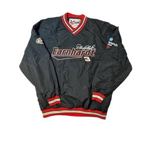 Vintage 90s Chase Authentics Dale Earnhardt Black V-neck Windbreaker/Jacket XL - Picture 1 of 4