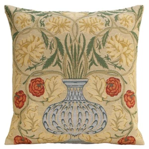 18x18 in Rose William Morris Belgian Cushion Cover by Charlotte Home Furnishings - Picture 1 of 15