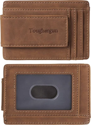 Cartera minimalista Toughergun para hombre con clip magnético para dinero billetera de cuero Foto 1 de 4