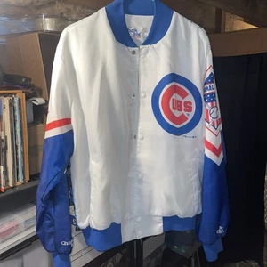 New Vintage 80s Chalk Line WRIGLEY FIELD Chicago Cubs Jacket Size L. Go Cubs!! - Picture 1 of 12