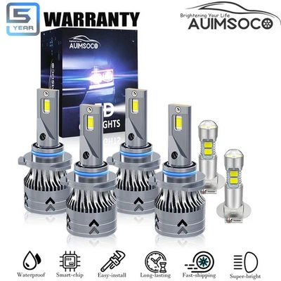 For Cadillac STS 2005-2011 LED Headlight Bulbs Hi Low Fog Light Kit 9005 H11 H3 - Изображение 1 из 4