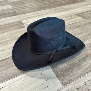 Western Express Black Felt Cowboy Western Hat Men’s Size 7 1/4 Ribbon Mexico - Picture 1 of 9
