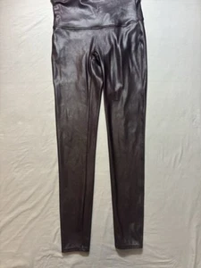 Spanx Faux Patent Leather Leggings Women’s L Plum Dark Purple - Picture 1 of 6