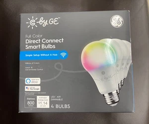 GE Cync LED 9W (60W Replacement) Smart Home Full Color A19 Smart Bulbs (4 Ct) - Picture 1 of 5