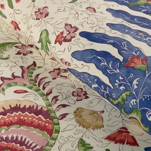 Brunschwig Fils Large Botanical Floral Print Fabric- Riviere Print Blue 0.65 yds - Picture 1 of 3
