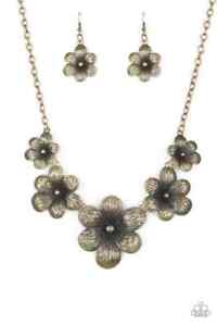 paparazzi brass flower necklace
