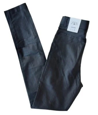 Zara Faux Leather High Rise Black Legging Pant Size Small NEW NWT - Image 1 of 4
