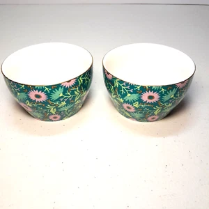 T2 Green Tea Cup Lot Of 2 Flower Pattern 200 ml Good Condition - Picture 1 of 13