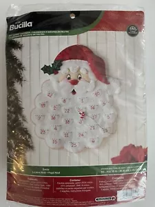 Bucilla SANTA CLAUS Face Felt Advent Christmas Calendar Kit 86540 OPEN READ - Picture 1 of 8