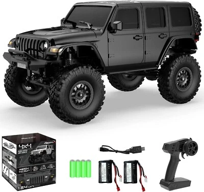 1/24 RC Truck 2.4Ghz 4WD Remote Control Car Refitted Metal Rock Crawler with LED - Image 1 of 4