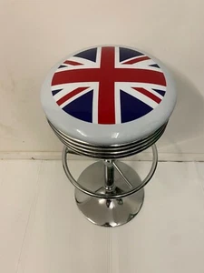 UNION JACK ENGLAND FLAG BRITISH PREMIUM BAR STOOL ADJUST HEIGHT - Picture 1 of 10