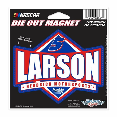 Kyle Larson Wincraft 2022 #5 Hendrickcars.com/HMS Die Cut 4x5 Magnet FREE SHIP! Cover