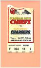 San Diego Chargers at Kansas City Chiefs 10-16-1997 ticket Topps Tony Gonzalez Only $8.00 on eBay