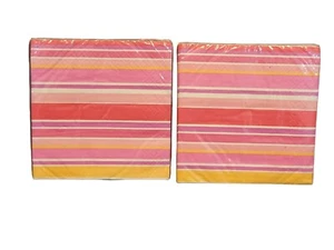 Set of 2 Hearts & Stripes Valentine Paper Beverage Napkins 18 Per Pack, 36 Total - Picture 1 of 3
