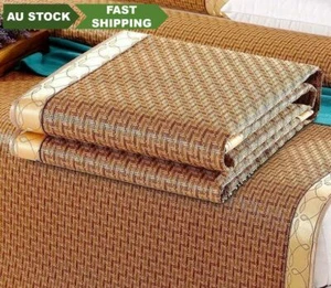 Queen or King Cool Summer Mat Sheet +2 pillow cases Soft Rattan Rug 软藤夏季凉席加 2枕套 - Picture 1 of 10