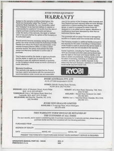 Ryobi Grass Scorpion Model RCT2800A Operator’s Manual & Parts Manual Original - Picture 1 of 4