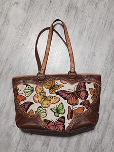 NEW MSRP $695 ISABELLA FIORE BEADED BUTTERFLIES EMBROIDERED LEATHER HOBO HANDBAG - Picture 1 of 22