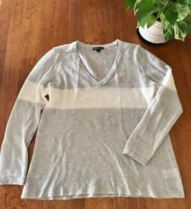 James Perse Women's 100% Cashmere V Neck Sweater Size 3 (Large) Light Gray - Picture 1 of 6