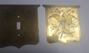 Cubierta de placa de interruptor de latón grabado de colección Eagle Crest Colonial Switchcraft Set - Imagen 1 de 6