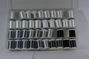 Plano Supply Box W/38 White Gray Black Shades Rayon Sulky Embroidery Thread - Picture 1 of 3