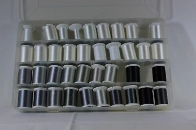 Plano Supply Box W/38 White Gray Black Shades Rayon Sulky Embroidery Thread - Image 1 of 3