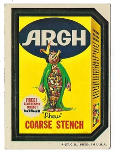1973 Topps Wacky Packages 3rd Series 3 ARGH COARSE STENCH white back vg+ o/c - Picture 1 of 2