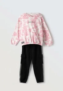 Outfit Set für Mädchen Kinder: Kapuzenpullover und Hose Komfort und Bequem - Bild 1 von 3