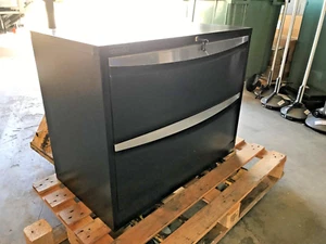 Stilford | Extra Wide | 2 Draw | 4 Partition | Filing Cabinet | Black | 90x50x72 - Picture 1 of 8