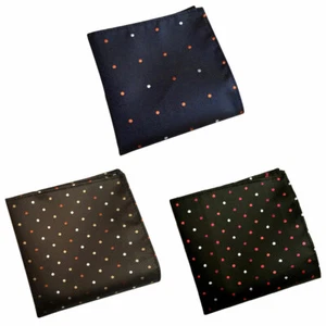 3 Packs Men’s Polka Dots Paisley Floral Pocket Square Handkerchief Wedding Hanky - Picture 1 of 7