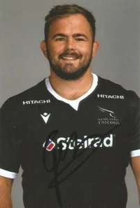 NEWCASTLE FALCONS RUGBY UNION: GEORGE McGUIGAN SIGNED 6x4 PORTRAIT PHOTO+COA - Bild 1 von 1