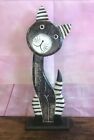 40cm Grey Flat Wooden Shabby Cat Statue Ornament Fair Trade Hand Carved Made