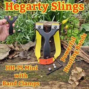 CATAPULT/SLINGSHOT, POWERFUL HH-75 MINI , BAND CLAMPS ,HUNTING, HEGARTY SLINGS