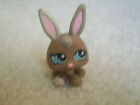 Littlest Pet Shop #1332 Dark Brown Baby Bunny Rabbit With Blue Eyes & Gray Ears,
