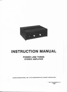 Crown Bedienungsanleitung User Manual für Power Line Three Copy - Picture 1 of 1