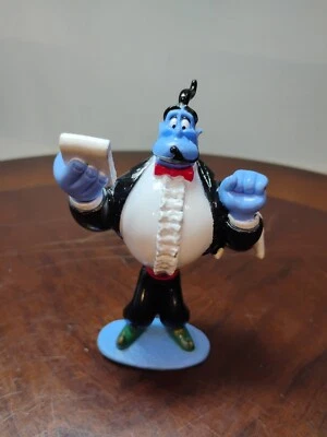 Mini estatuilla de esmoquin vintage '92 Disney Blue Genie Waiter adorno de pastel juguete Mattel Foto 1 de 4