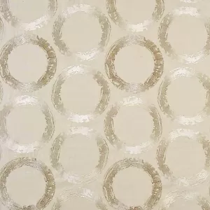 Casamance Linen Circle Embroidery Upholstery Fabric- Ulysse/Bright Milk 4.30 yd - Picture 1 of 4