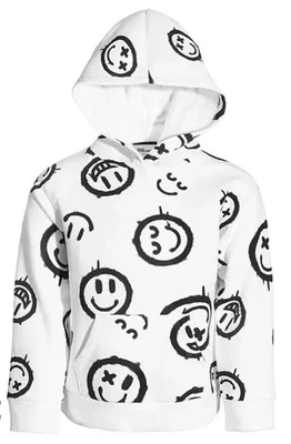 NUEVO CON ETIQUETAS Epic Threads Niños Pequeños Blanco y Negro Sudadera con Capucha Smiley Talla 2T Foto 1 de 3