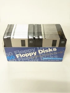 3.5" Floppy Disks Diskettes 50 Pack IBM Formatted 1.44MB HD Unbranded - Afbeelding 1 van 5