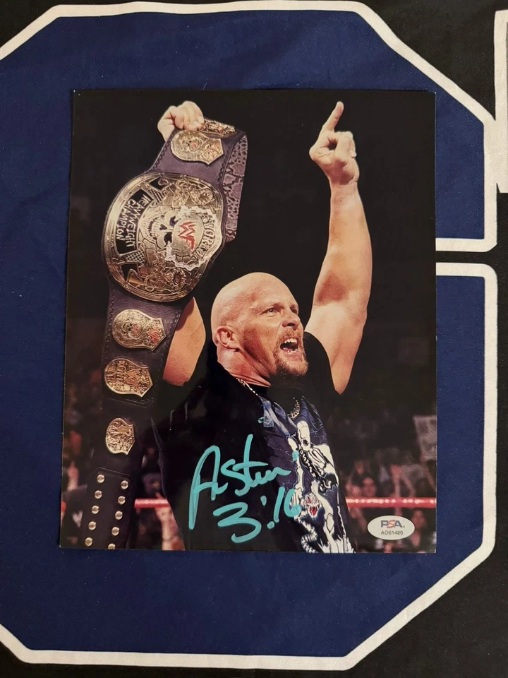 Wwe Stone Cold Steve Austin Autografiado Lucha Libre 8 X 10 Foto Psa Certificado de Autenticidad Foto 1 de 1