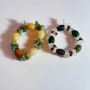 Lote 2 Pulseras Aventurina Cristal Ágata Amarillo Verde Rojo Nuevas - Imagen 1 de 11