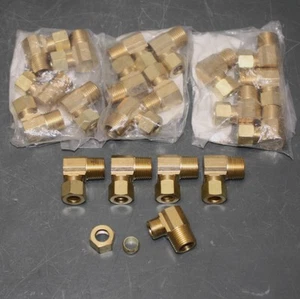 (20) AMC 90° Elbow Fittings 700069-0606, 3/8" NPT Pipe x 3/8" Compression, Brass - Picture 1 of 6