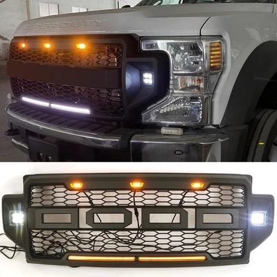 Front Grille For 2020-2022 Ford F250 F350 F450 Super Duty W/Light Bar Grill - Image 1 of 4
