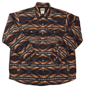 Ariat Men XL Retro Fit Snap Button Quilted Lined Southwestern Jacket Grey Orange - Picture 1 of 7