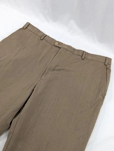 ZANELLA BROWN WOOL FLANT FRONT DRESS TROUSERS PANTS 40X29 (42 TAG) SUMMER PANT - Picture 1 of 11