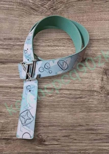Louis Vuitton LV 40mm Belt Size 100 / 40 Teal Green/blue Water Mark Genuine  - Picture 1 of 4
