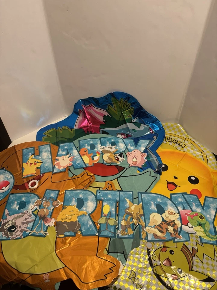 Globos de papel aluminio decoración fiesta cumpleaños Pokemon 6 quilates y suministros de pancarta hágalo usted mismo dibujos animados Foto 1 de 4